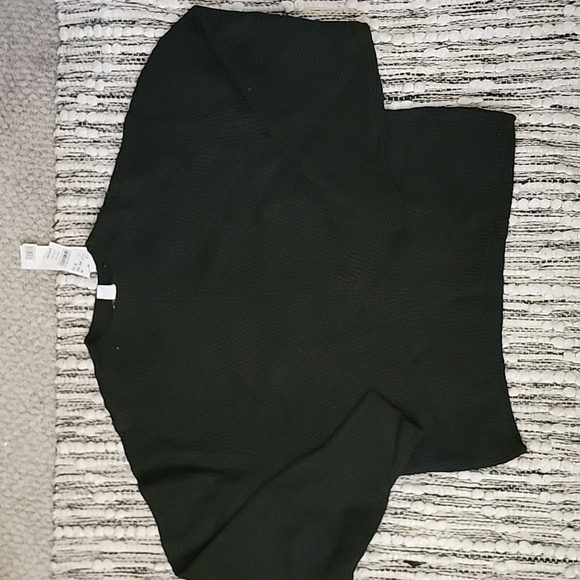 Topshop Black Chevron Crop Sweater Size M - Picture 2 of 8